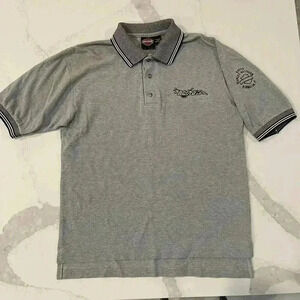 Vintage Harley Davidson Gray Polo Shirt Kosco Kinnelon New Jersey Men’s Medium